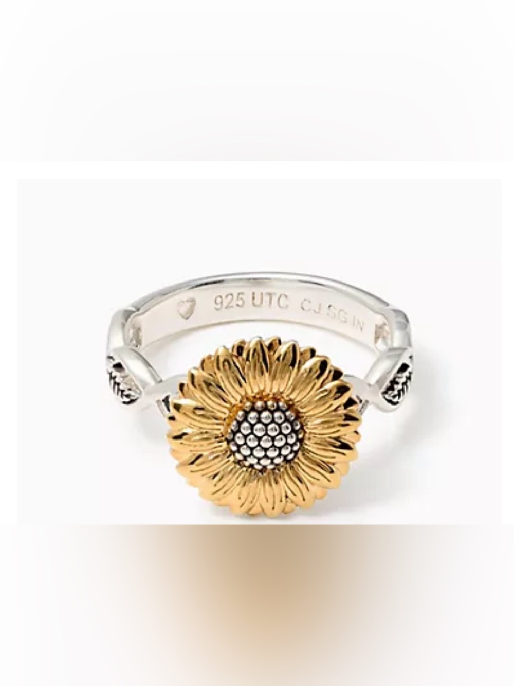 Christian James x Scott Grimes Sunshine Sunflower Ring 14k sterling silver